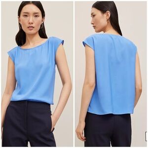 NWT Ann Taylor Sleeveless Crew Neck Top, Maritime Blue, M